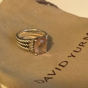 David Yurman Petite Wheaton Morganite & Pave Ring